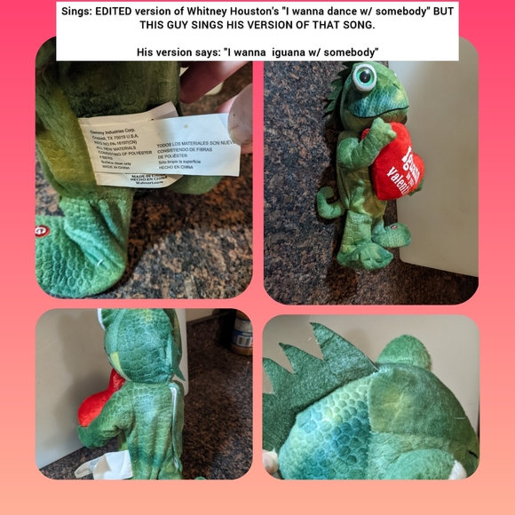 Singing & dancing iguana, sings "I iquana dance w somebody" Whitney Houston song - Picture 5 of 5